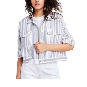 Anthro Sanctuary The Collector Striped Cropped Jacket Size XS NWT